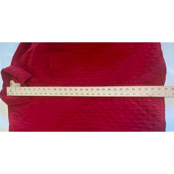 Talbots Red Quilted Lined Shirt Jacket Shacket Womens Sz M Barn Chore Colorful V - Picture 12 of 15